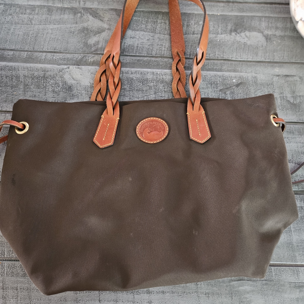 Dooney & Bourke Dark Brown Tote with Braided Handles